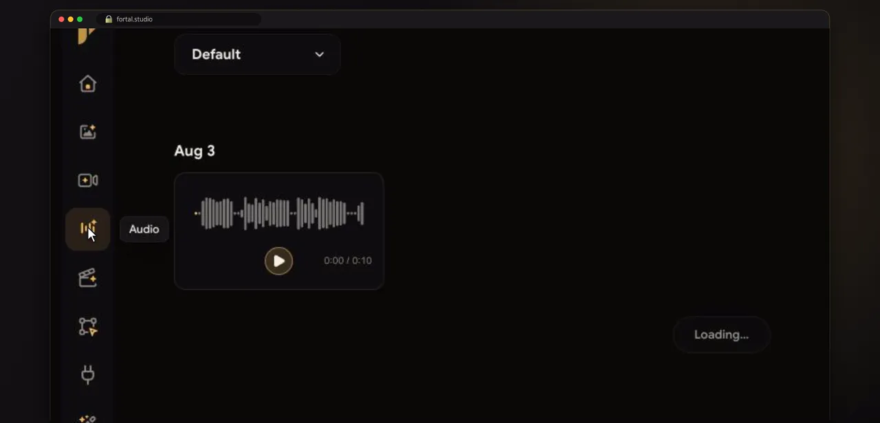 Screenshot of step 1: เปิดหน้าสร้างเสียง